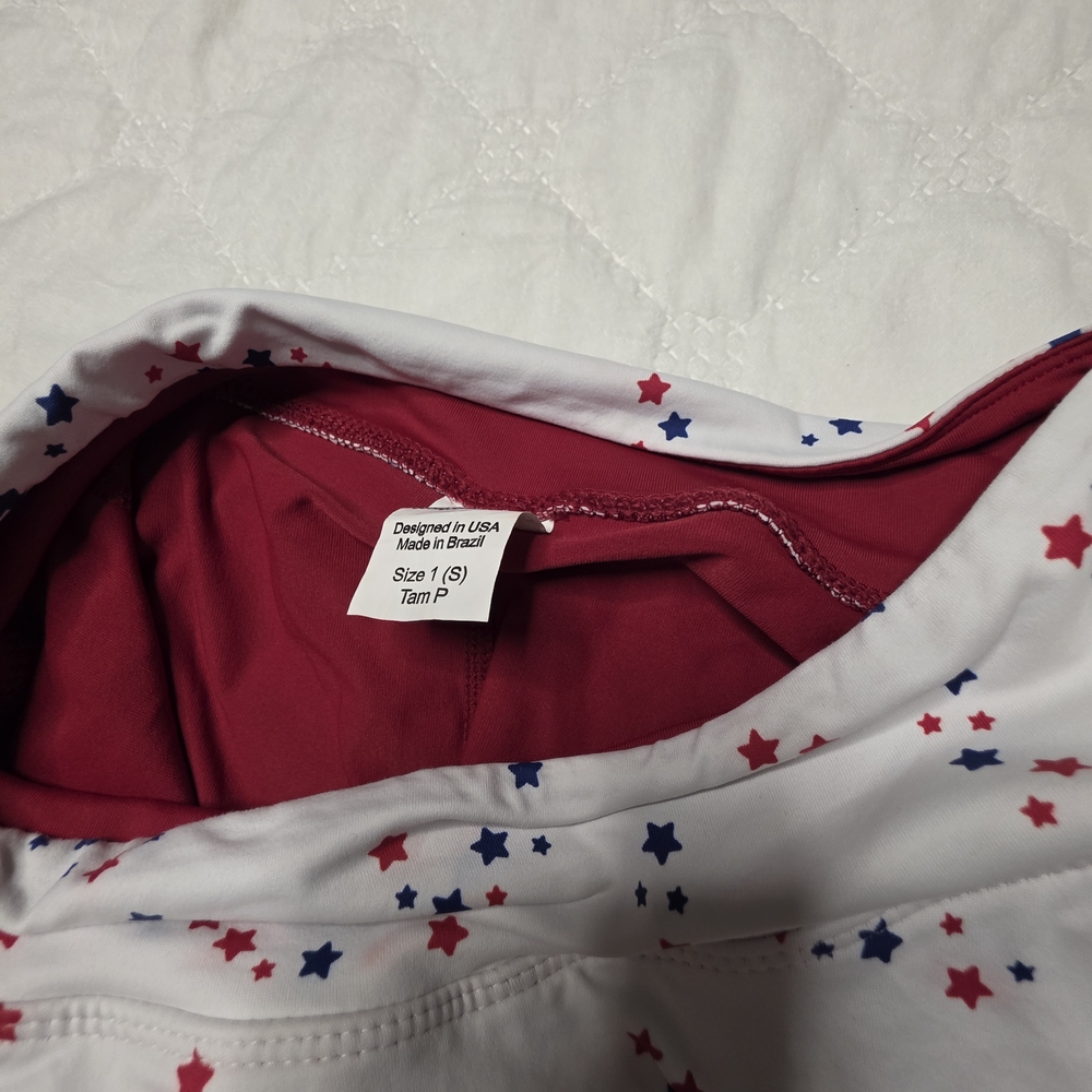 White and Red Casual Circle Skirt